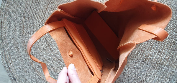 Leren tas van hoge kwaliteit kleur oranje