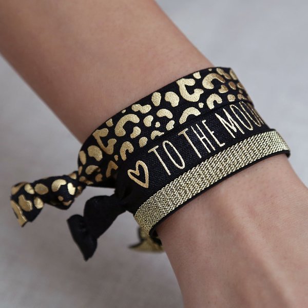 Gold leopard armbandenset